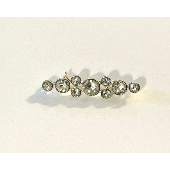 Jewelry - Vintage Rhinestone Bar Brooch Clear Crystal EUC